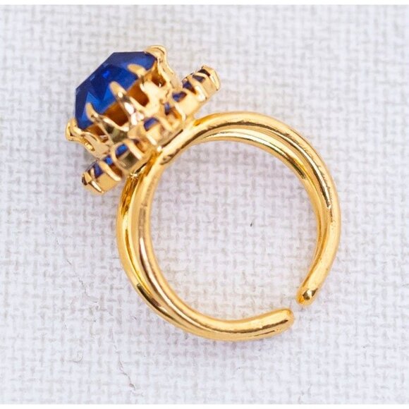 Size 6 1970 Czechoslovakian Adjustable Rhinestone Ring - Picture 3 of 4